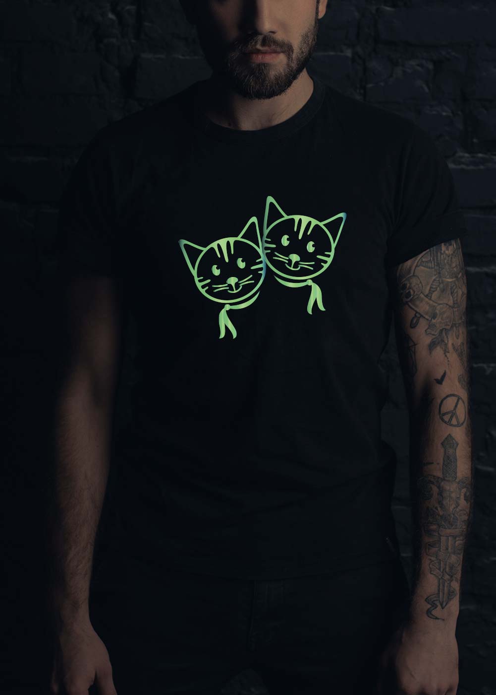Cats glowing t shirt